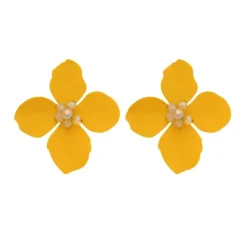 Brinco de Flor Magnólia Amarelo