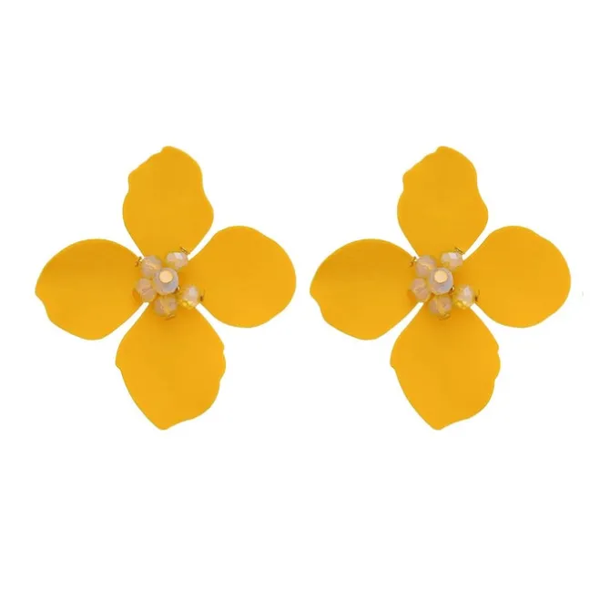 Brinco de Flor Magnólia Amarelo