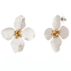Brinco de Flor Magnólia Prata