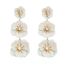 Brinco de Flor Malva Branco