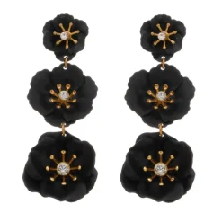 Brinco de Flor Malva Preto