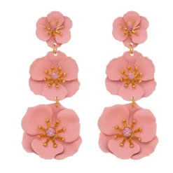 Brinco de Flor Malva Rose