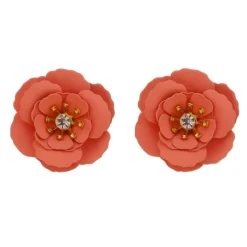 Brinco de Flor Peônia Rose