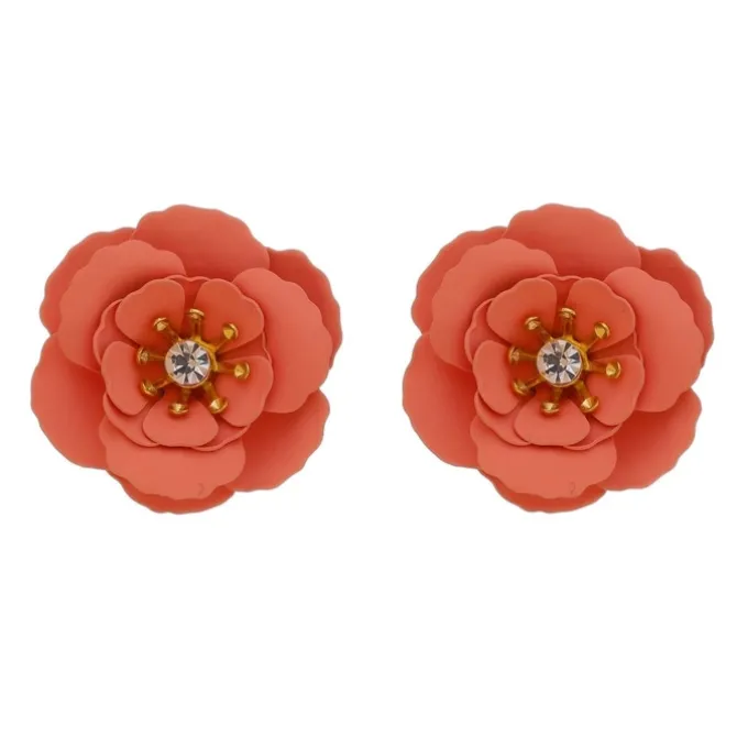 Brinco de Flor Peônia Rose