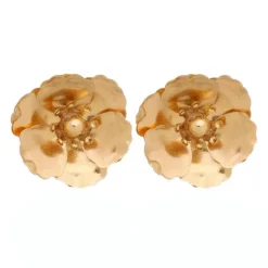 Brinco de Flor Petúnia Dourado
