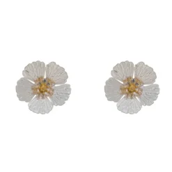 Brinco de Flor Violeta Prata