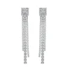 Brinco de Franjas Whitney Zircônias Folheado em Ródio Branco
