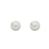 Brinco de Perola Audrey G Folheado em Ródio Branco