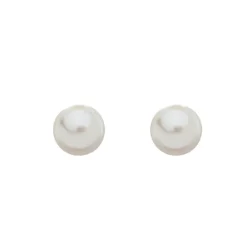 Brinco de Perola Audrey G Folheado em Ródio Branco