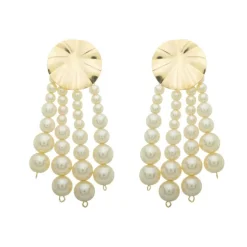 Brinco de Pérolas Ollivia Folheado a Ouro 18k