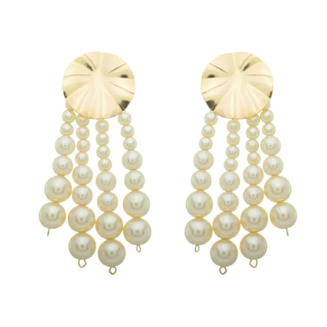 Brinco de Pérolas Ollivia Folheado a Ouro 18k