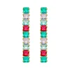 Brinco de Zircônias Coloridas Paty Folheado a Ouro 18k