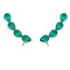 Brinco Ear Cuff Callie Gotas Zirconia Turmalina Folheado a Ouro 18k