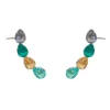 Brinco Ear Cuff Callie Gotas Zircônias Coloridas Folheado em Ródio Branco