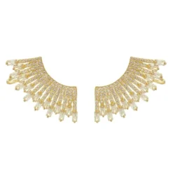 Brinco Ear Cuff Glória Zircônias Folheado a Ouro 18k