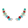 Brinco Ear Cuff Lya Zircônias Coloridas Folheado a Ouro 18k