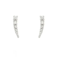 Brinco Ear Cuff Mini Ceci Zircônias Folheado em Ródio Branco