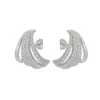 Brinco Ear Hook Serena Zircônias Folheado em Ródio Branco
