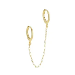 Brinco Ear Line Lizi Elos Folheado a Ouro 18k
