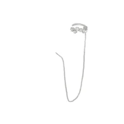 Brinco Ear Line Unitário Laís Zircônias Folheado em Ródio Branco