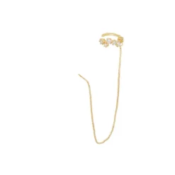 Brinco Ear Line Unitário Laís Zircônias Folheado a Ouro 18k
