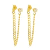 Brinco Ear Line Yara P Ponto de Luz Zircônia Folheado a Ouro 18k