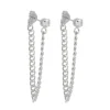 Brinco Ear Line Yara P Ponto de Luz Zircônia Folheado em Ródio Branco
