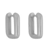 Brinco Helena Lisa M Retangular Folheado em Ródio Branco
