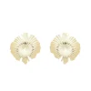Brinco Isadora Matelado Flor Folheado a Ouro 18k