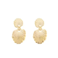 Brinco Kally Concha Folheado a Ouro 18k