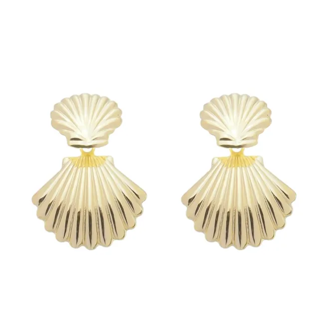 Brinco Lucy Concha Folheado a Ouro 18k