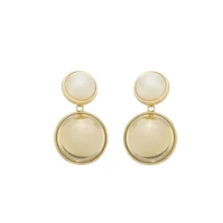 Brinco Lívia Redondo Pérola Dourado