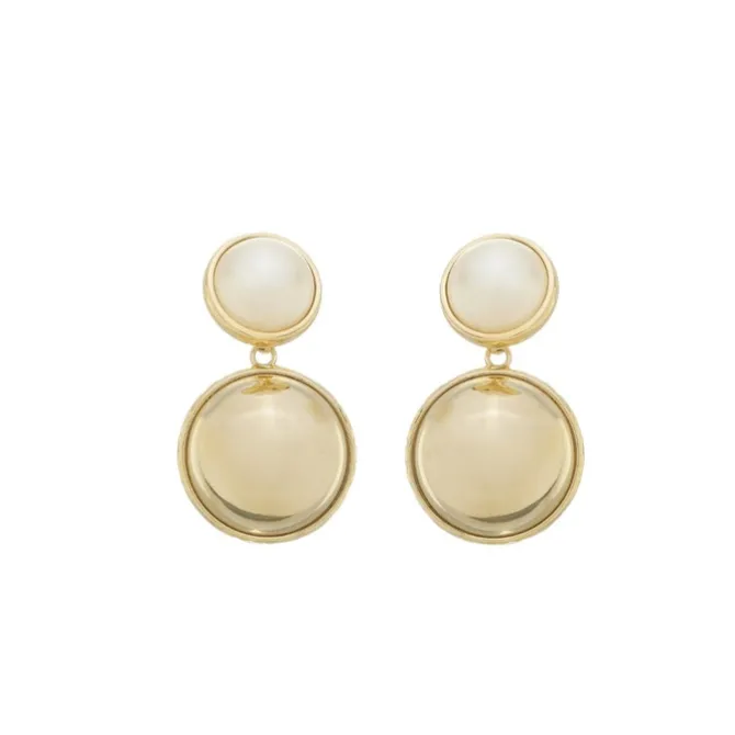 Brinco Lívia Redondo Pérola Dourado