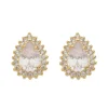 Brinco Maria Fernanda Gota Zircônia Cristal Folheado a Ouro 18k