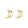 Brinco Meia Argola Anne Folheado a Ouro 18k