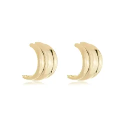 Brinco Meia Argola Anne Folheado a Ouro 18k