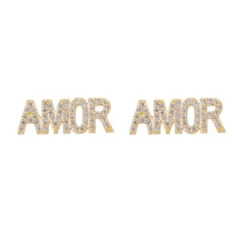 Brinco Mimi Amor Zircônia Folheado a Ouro 18k