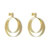Brinco Nick Argola Dupla Texturizada Folheado a Ouro 18k