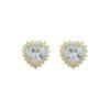 Brinco Nina Coração Zircônias Folheado a Ouro 18k