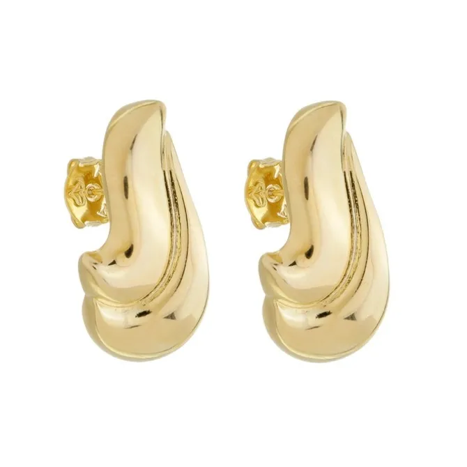Brinco Orgânico Giorgia Folheado a Ouro 18k