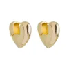 Brinco Piuka Argola Eva Coração Folheado a Ouro 18k