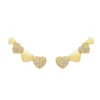 Brinco Piuka Ear Cuff Molly Coração Zircônias Folheado a Ouro 18k