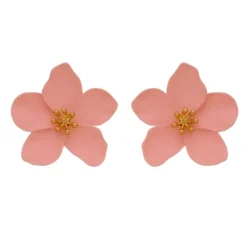 Brinco Piuka Flor Jasmim Rosa
