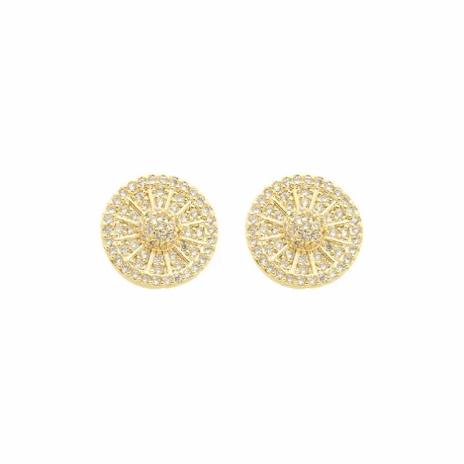 Brinco Piuka Mariah Pizza Zircônias Folheado a Ouro 18k