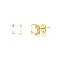 Brinco Piuka Ponto de Luz Grande Folheado a Ouro 18k