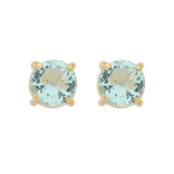 Brinco Ponto de Luz Annie G Zircônia Acqua Folheado a Ouro 18k