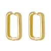 Brinco Retangular Helena Lisa G Folheado a Ouro 18k