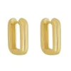 Brinco Retangular Helena Lisa M Folheado a Ouro 18k