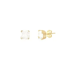 Brinco Solitário Ponto de Luz Catherine G Zircônia Folheado a Ouro 18k