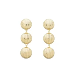 Brinco Três Esferas Melissa Folheado a Ouro 18k